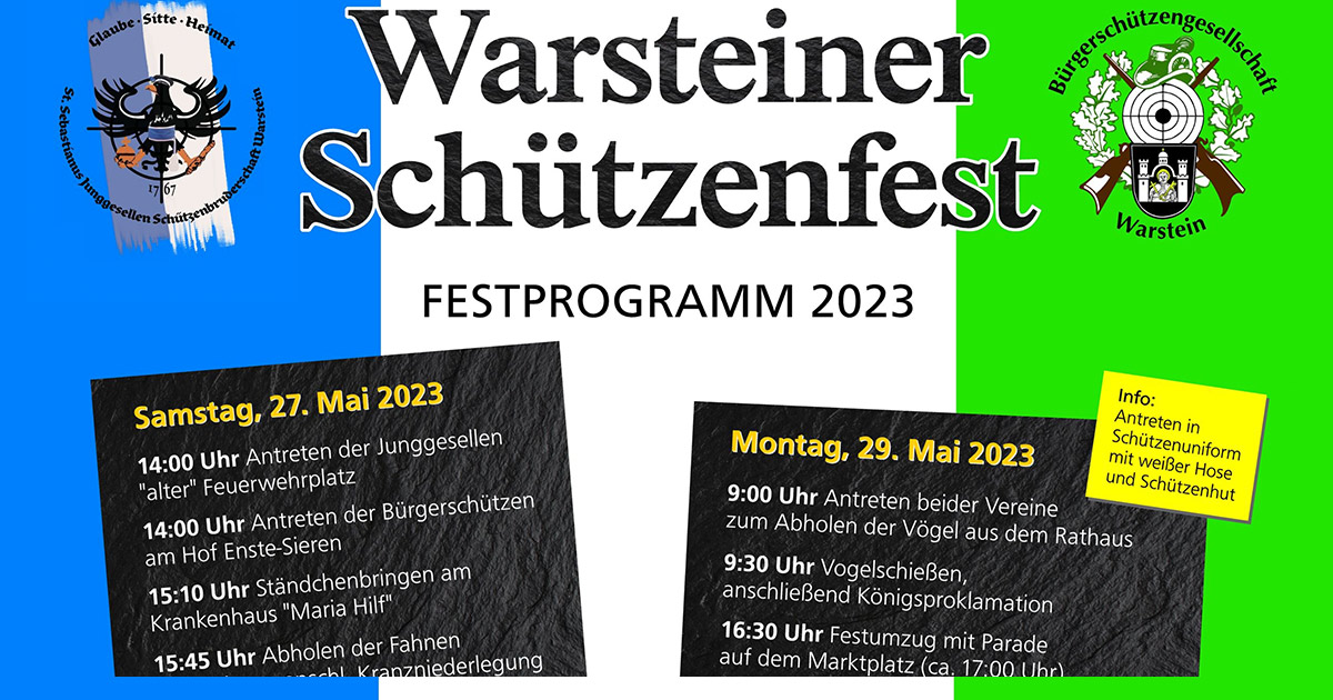 Festprogramm Schuetzenfest Warstein Totalloklal Live