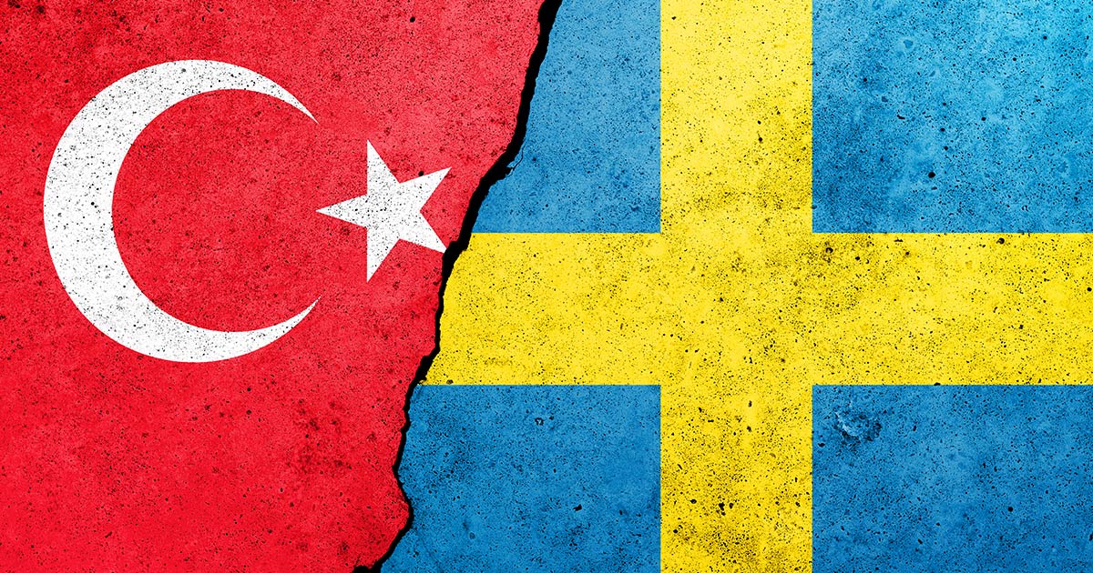 Turkey and Sweden flags